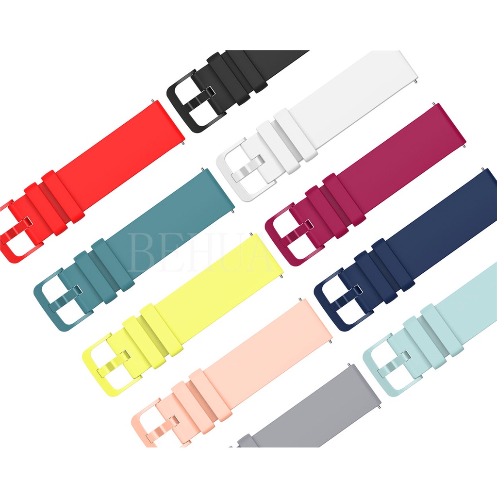 Dây Đeo Silicon 18mm 22mm 20mm Cho Đồng Hồ Thông Minh Samsung Galaxy Watch 4 3 Active 2 40 44mm Amazfit BIP GTS 3 GT 3