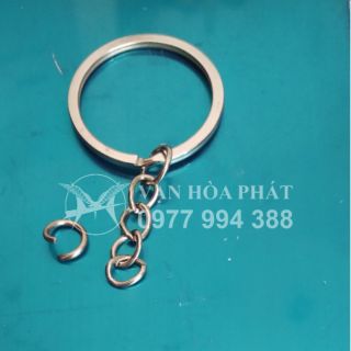 Khoen móc khoá dẹp có xích 3cm