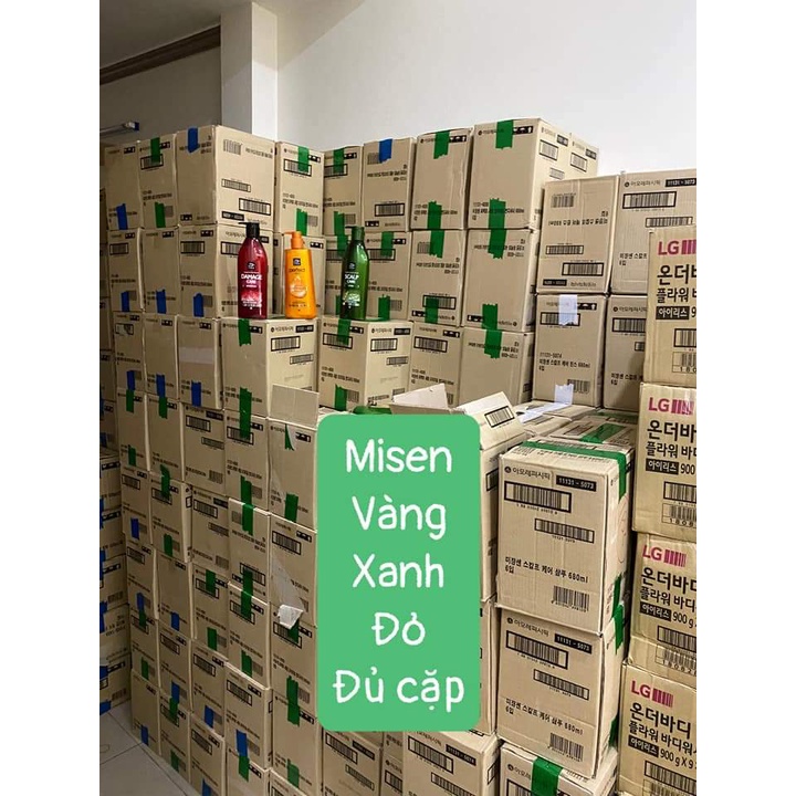 Bộ (1 chai dầu gội và 1 chai dầu xả) misen đỏ chăm sóc &amp; phục hồi hư tổn tóc Hàn Quốc 680ml