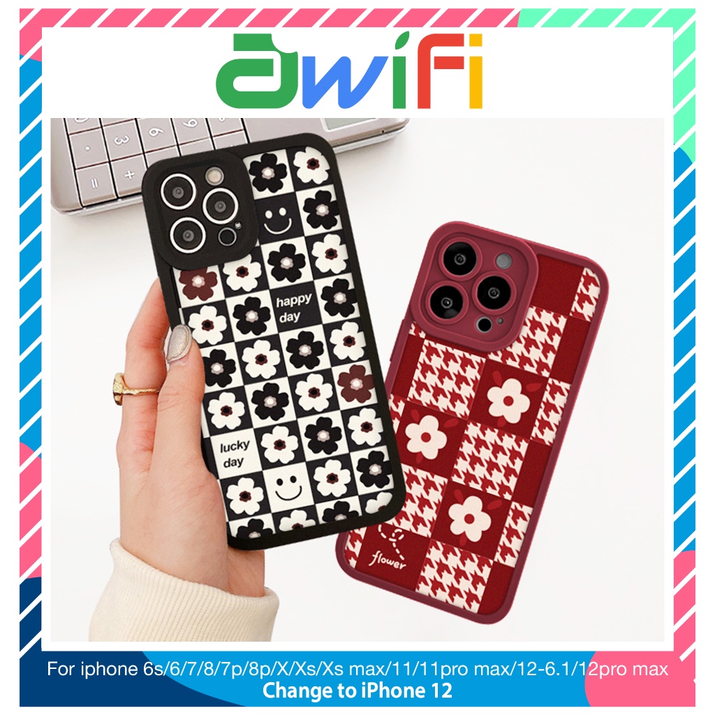 Ốp lưng iphone cạnh vuông lỗ camera hoa happy 6/6plus/7/7plus/8/8plus/x/xs/11/12/13/pro/max/plus/promax-Sale Sốc U1-3