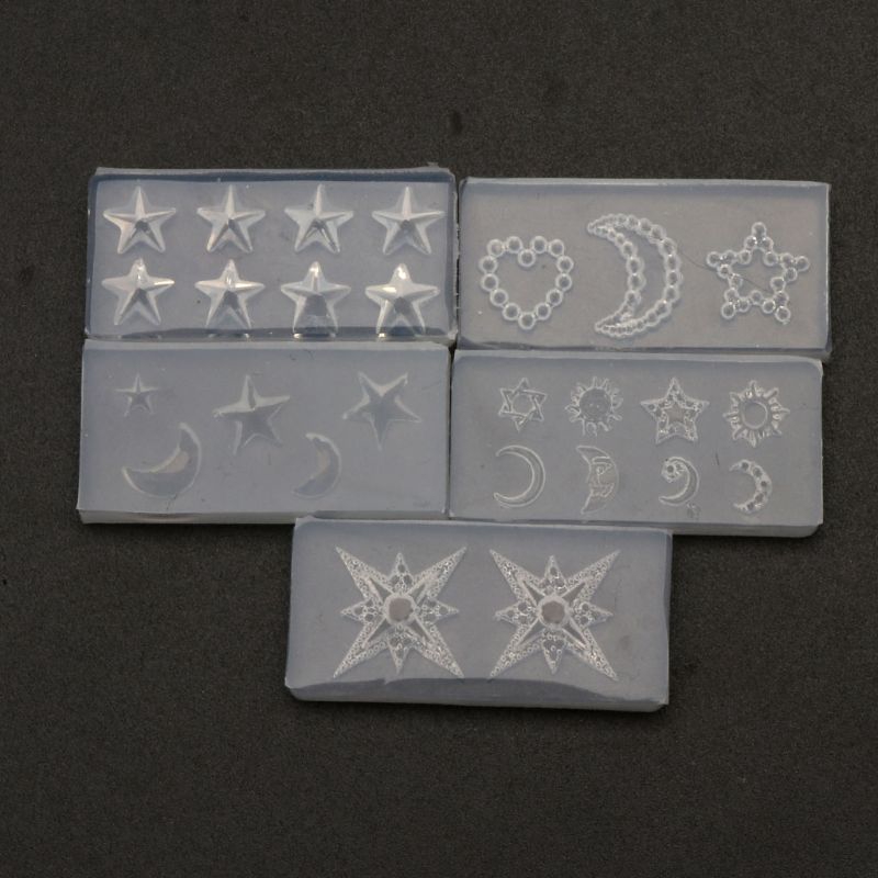 ✿INF✿ 5Pcs Mini Moon Star Sun Resin Mold Astral Planet Jewelry Fillings Silicone Mold