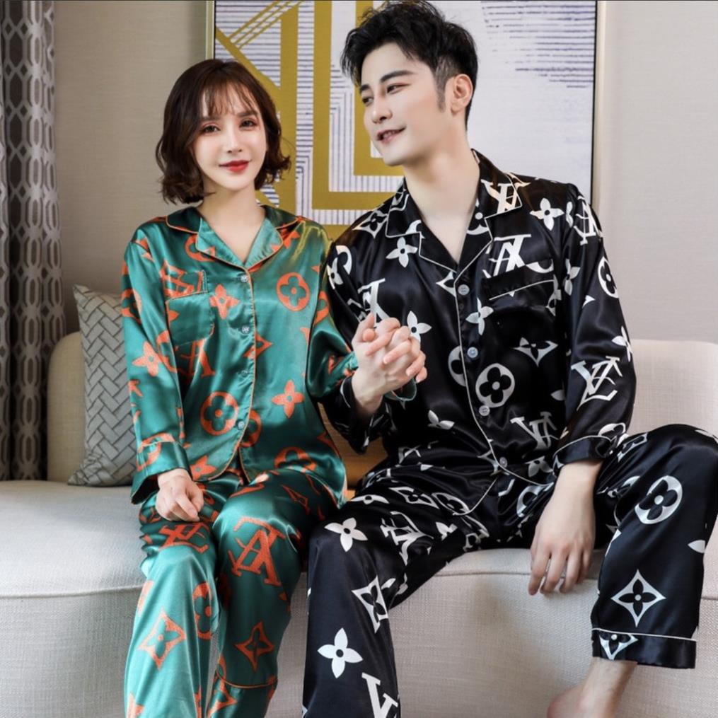 Bộ PIJAMA NAM NỮ Style Hàn Quốc-Lụa bóng thấm hút mồ hôi tốt, mát mùa hè 💖