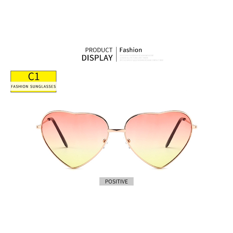 New Fashion Unisex Fashion Heart-shaped Sunglasses Glasses Colorful