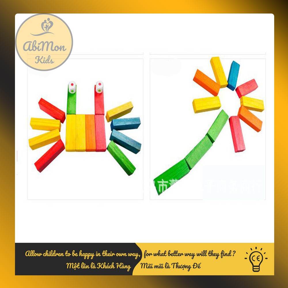 Bộ Đồ Chơi Rút Gỗ (48 thanh - size to) ☘️ Montessori cao cấp ✨ (Đồ chơi Gỗ - Đồ chơi Giáo Dục - An toàn - Thông minh)