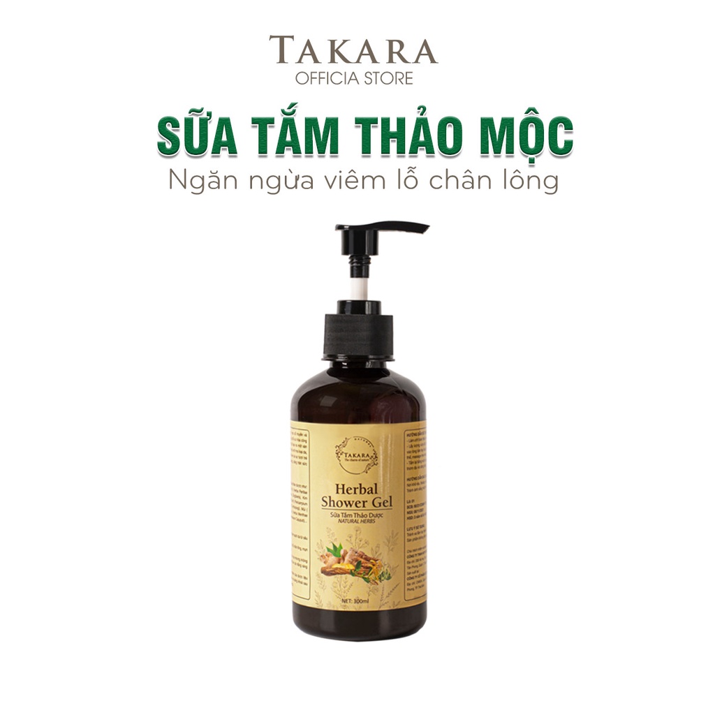 Sữa tắm thảo mộc Takara ngăn ngừa viêm lỗ chân lông, sạch bả nhờn và sáng da với thành phần 100% thảo dược tự nhiên