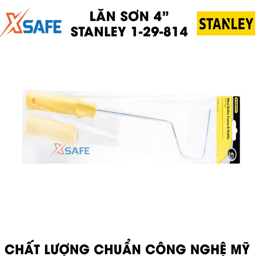 Lăn sơn STANLEY 1-29-814 100mm Con lăn sơn tay cầm nhựa thoải mái, vải bông mềm thấm tốt, lăn êm, sơn ra đều -Chính hãng