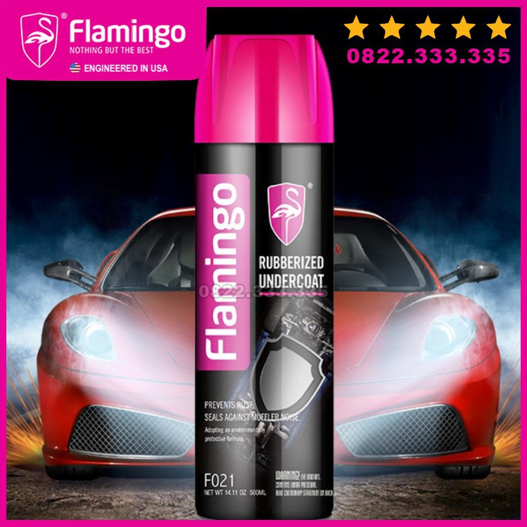 Sơn xịt phủ gầm xe hơi ô tô chống rỉ mọt bảo vệ gầm xe, flamingo rubberized undercoat F021 hàng chính hãng Trendyhome.vn