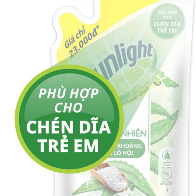 TÚI NƯỚC RỬA CHÉN BÁT SUNLIGHT Mầu Trắng 750g