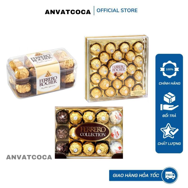 Kẹo Socola Ferrero Rocher Đức Hộp 16 viên/24 viên/15 viên mix