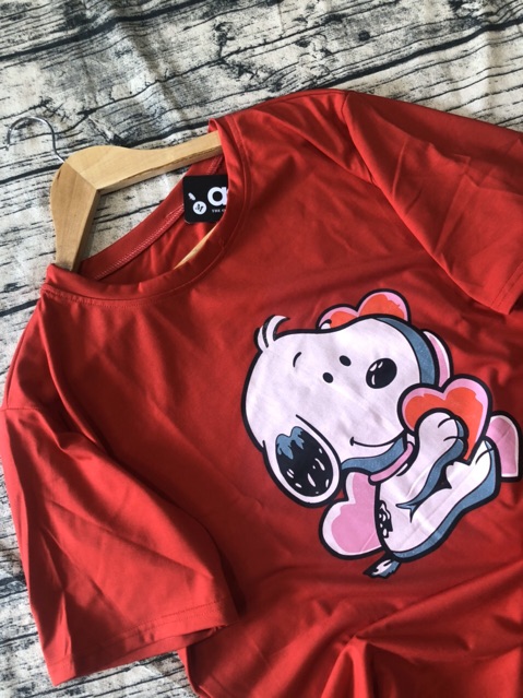 Bộ nữ thun cộc tay quần sooc in hình cún snoopy | BigBuy360 - bigbuy360.vn