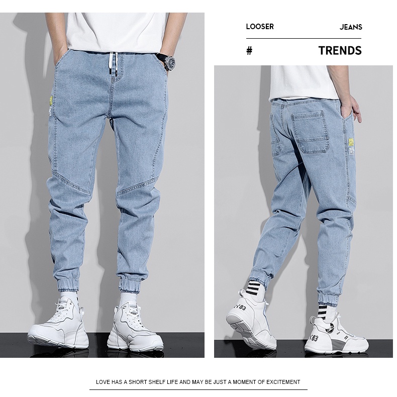 Quần Jean Ống Rộng Dài Đến Mắt Cá Chân Phong Cách Đường Phố Mới Mùa Xuân Hè Cho Nam Sinh