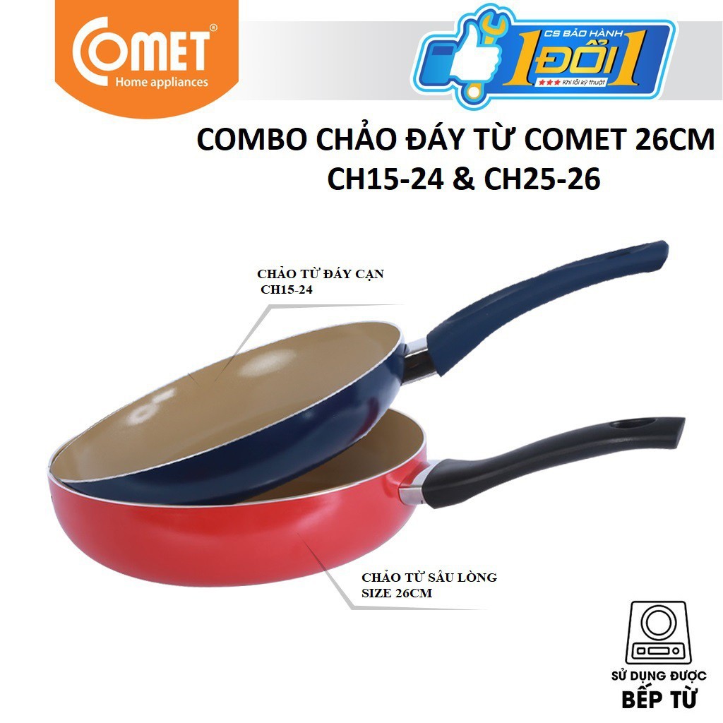 Combo 2 chảo đáy từ Ceragold COMET - CH15-24&CH25-26