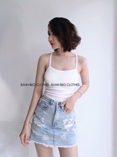 Áo yếm chéo dây lưng cột nơ