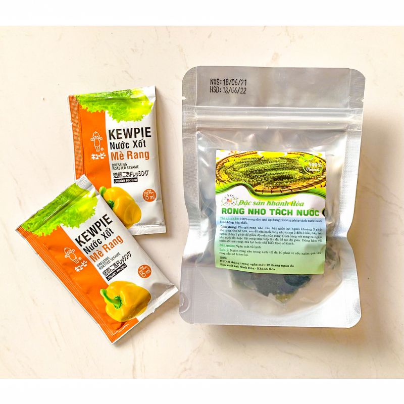 [100g NỞ RA 300g] Rong Nho Tách Nước  KHÁNH HÒA - NHA TRANG - Giàu Dinh Dưỡng - Công Nghệ Tách Nước Tiêu Chuẩn Nhật Bản | BigBuy360 - bigbuy360.vn