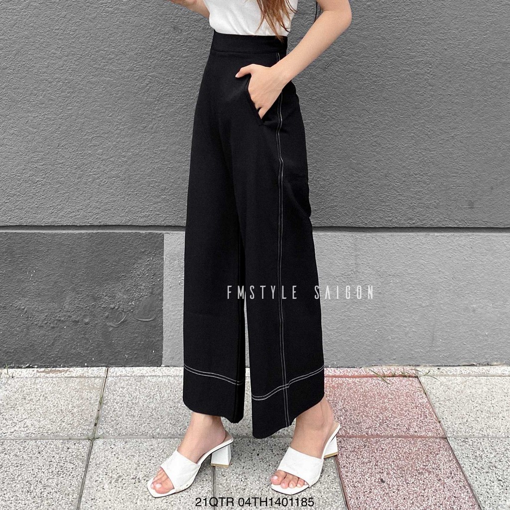 Quần tây rộng suông viền chỉ VM STYLE thời trang ulzzang 22QTR02TH0801