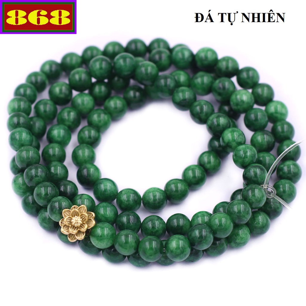 Vòng tay chuỗi tràng 108 hạt 6mm, 8mm đá Đông Ninh - Vòng đeo tay Size phù hợp cho nam và nữ mix Charm hoa sen