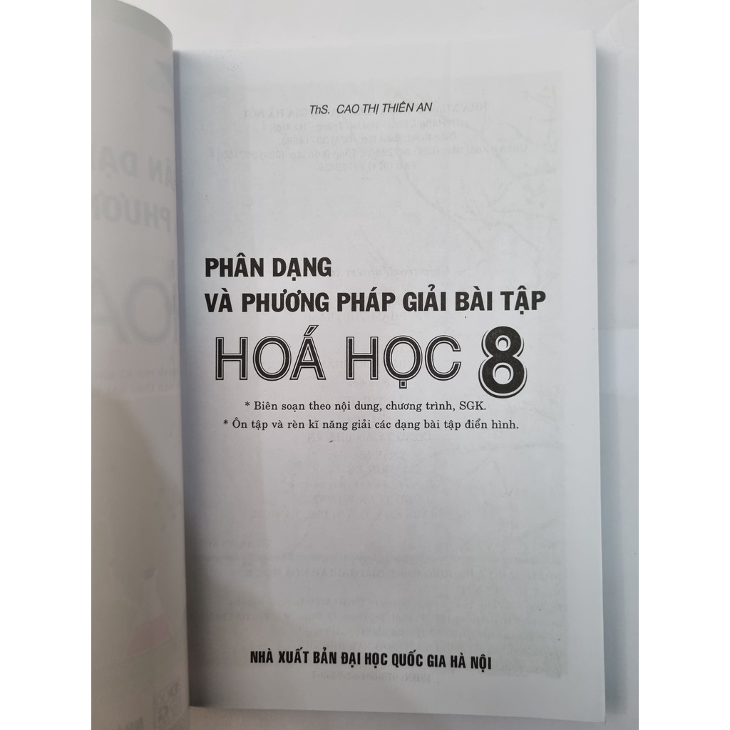 Sách - Phân Dạng Và Phương Pháp Giải Bài Tập Hóa Học 8 (Ths Cao Thị Thiên An)