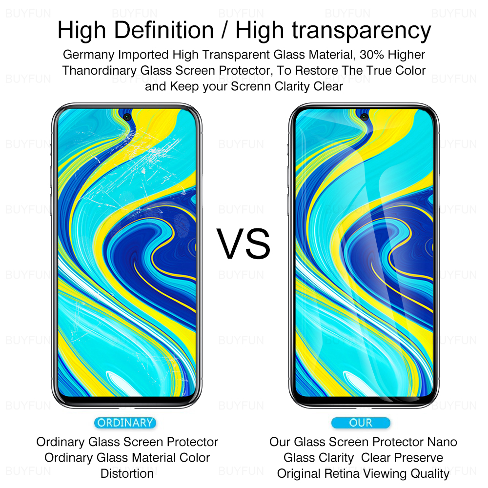 2 Pcs Full Screen Protector For Xiaomi Redmi Note 9S Tempered Glass On The Red Mi Note 9 Pro Max Note9 S 9pro 9H Protective Film