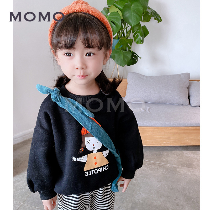 Áo sweater lót nhung in hình xinh xắn cho bé 1-6 tuổi