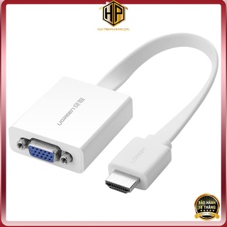 Ugreen 40247 - cáp chuyển hdmi sang vga dây dẹt có audio, nguồn phụ cao cấp