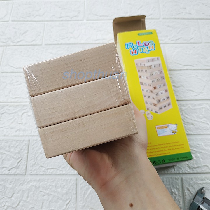 Bộ đồ chơi rút gỗ cỡ lớn 54 miếng có 4 cục xúc sắc  - size lớn