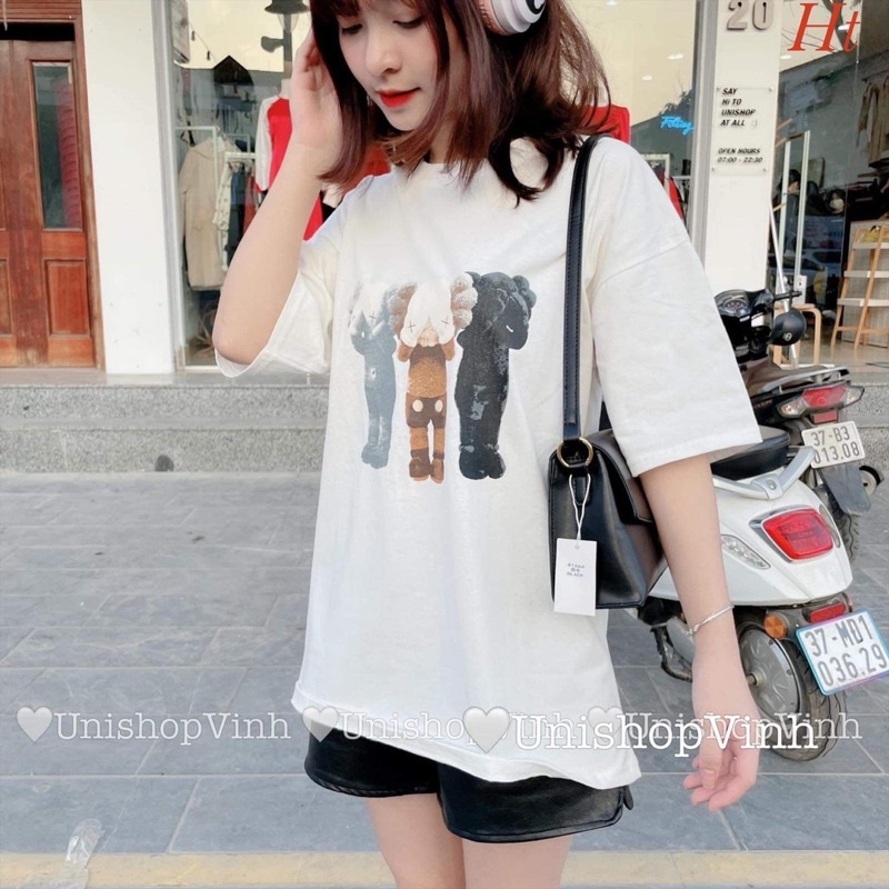 Áo phông Kaws che mặt chất cotton khô H2A766