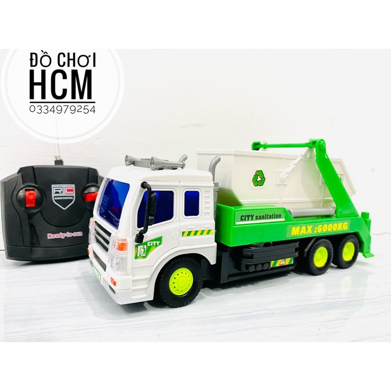 Đồ chơi xe ben điều khiển từ xa có đèn dành cho bé thích khám phá mô hình xe công trình