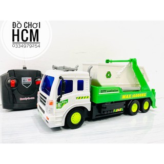 Đồ chơi xe ben điều khiển từ xa có đèn dành cho bé thích khám phá mô hình xe công trình