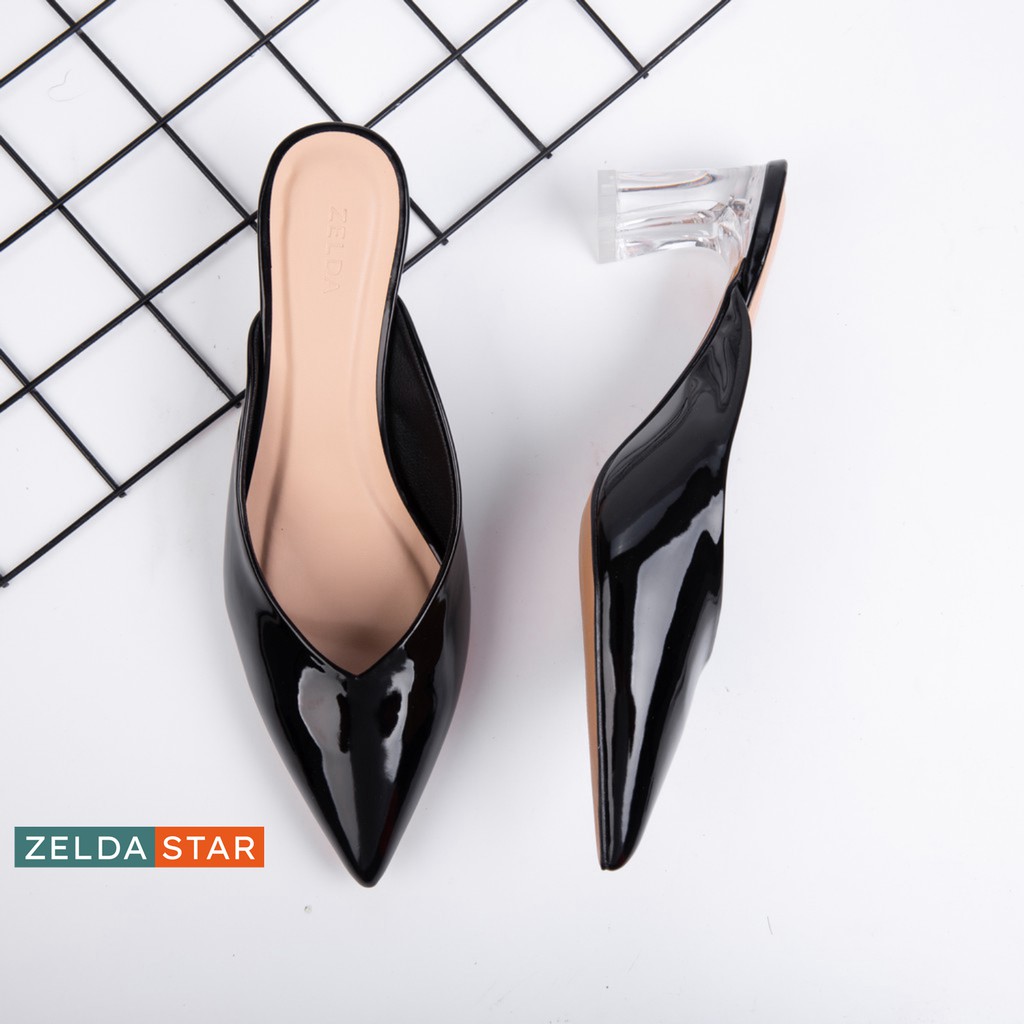 Guốc gót trụ Zelda Star trong suốt cao 6cm - GN0281120