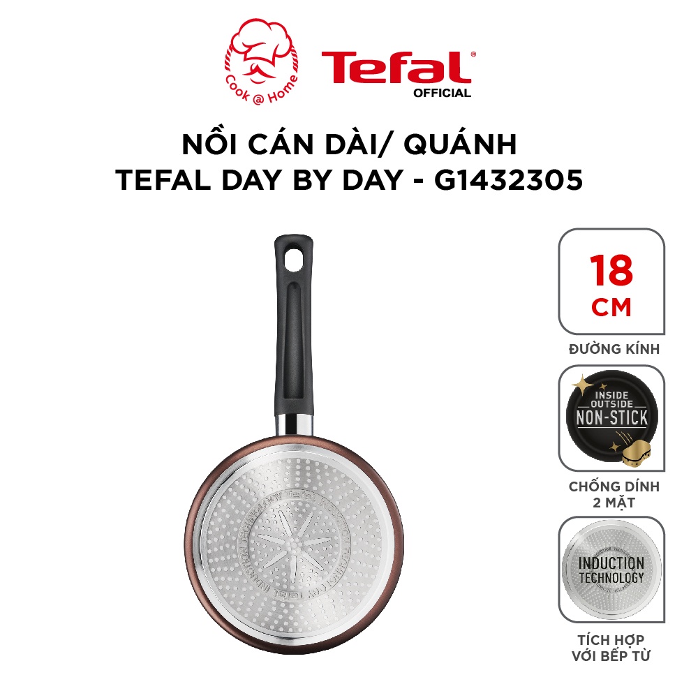 Nồi cán dài/ quánh Tefal Day By Day size 18cm - G1432305