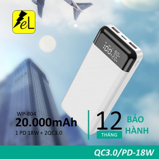 Pin sạc dự phòng qc3.0/pd 20.000mah wp804 - sạc nhanh iphone và android