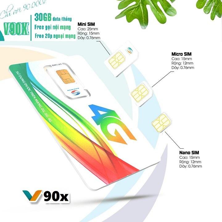 Sim 4G Vào Mạng Viettel V90X Sim 4G Giá Sinh Viên Giá Ưu Đãi Tặng 30GB/Tháng Nghe Gọi Nội Mạng Miễn Phí