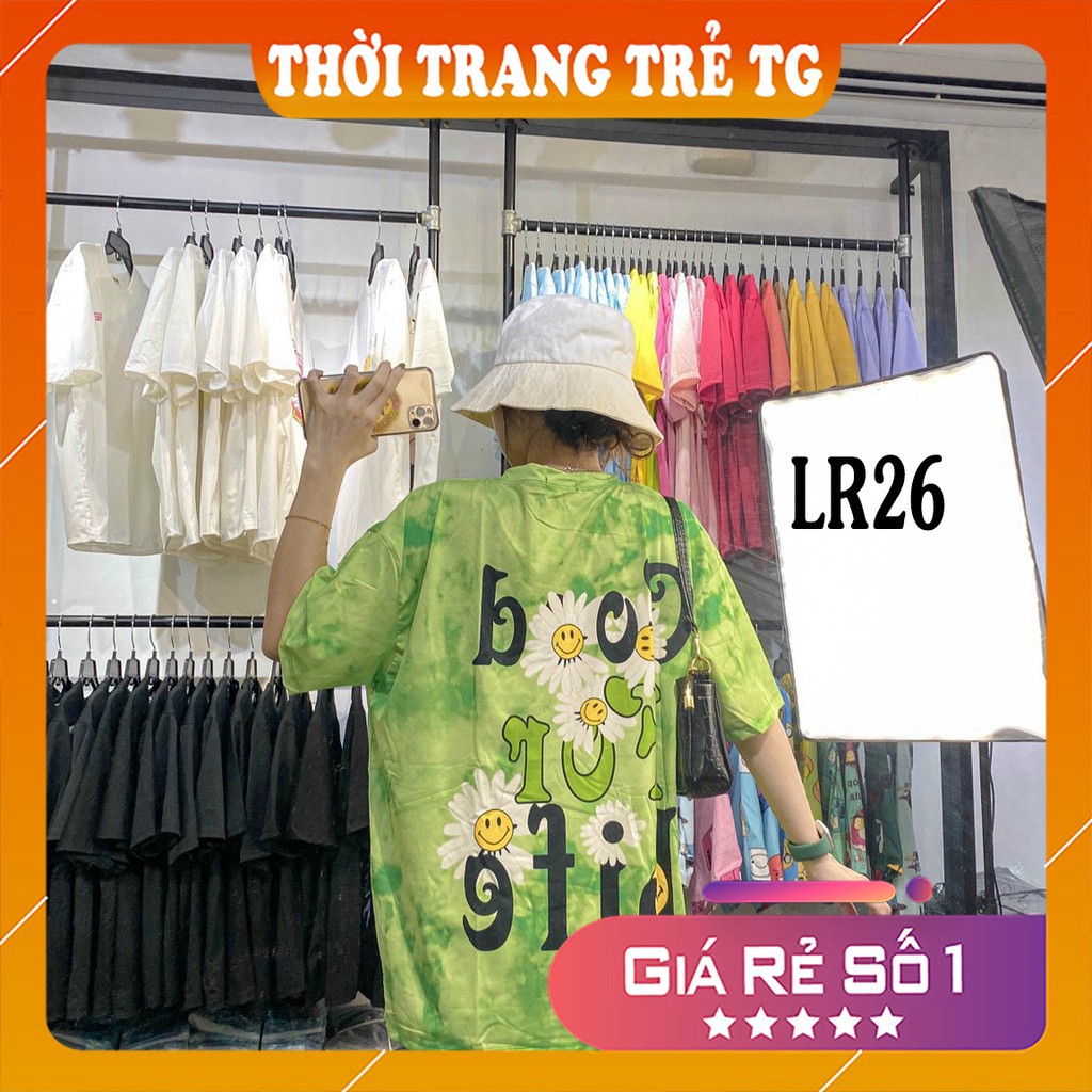 Áo thun loang màu 𝑭𝒓𝒆𝒆𝒔𝒉𝒊𝒑 Áo phông unisex LR26 vải cotton xượt poli co giãn thấm hút tốt, không xù lông