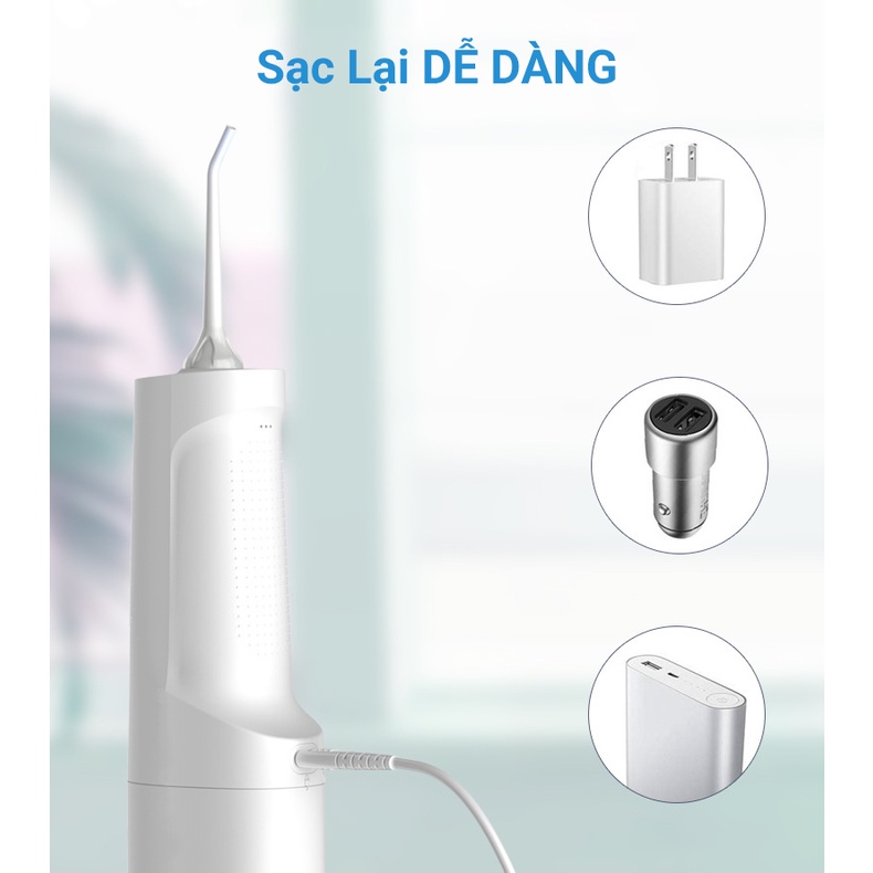 Máy tăm nước oral irrigator MOCATO M809 tăm nước cầm tay công nghệ sóng âm SONO độc quyền Nhật Bản (CHÍNH HÃNG)