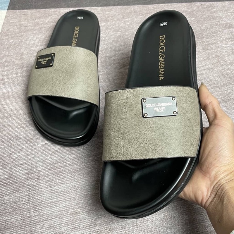 Dép nam quai Da Thật gắn Mác D.G Cao Cấp