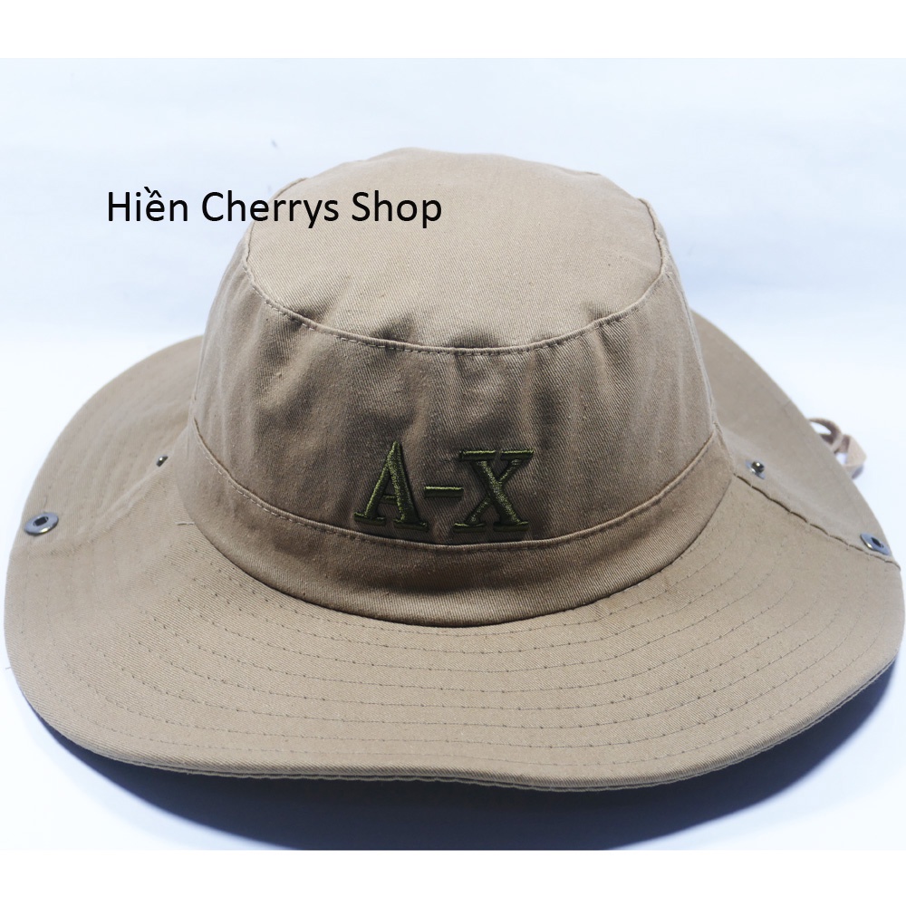 [ Nhiều mẫu ] Nón tai bèo nam vành rộng 8,5 cm thêu chữ A-X kết hợp vải cotton tốt mềm mại