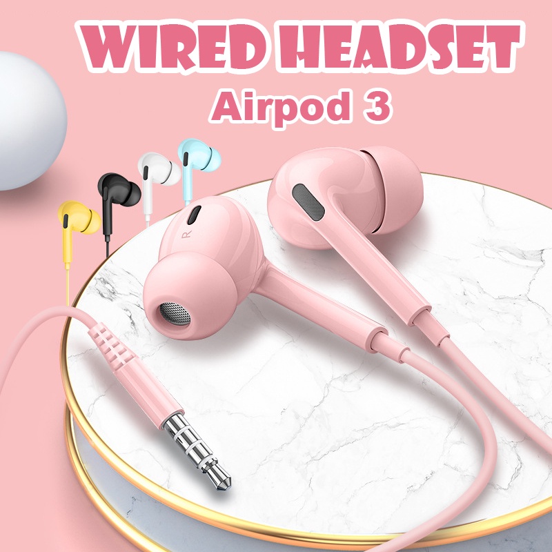 Tai Nghe Nhét Tai U19 + Macaroon Có Dây Chống Ồn Bass Mạnh Kèm Mic