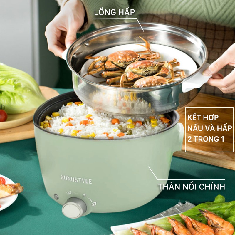 Nồi lẩu điện đa năng NONOSTYLE (3L) - Bảo hành 12 tháng