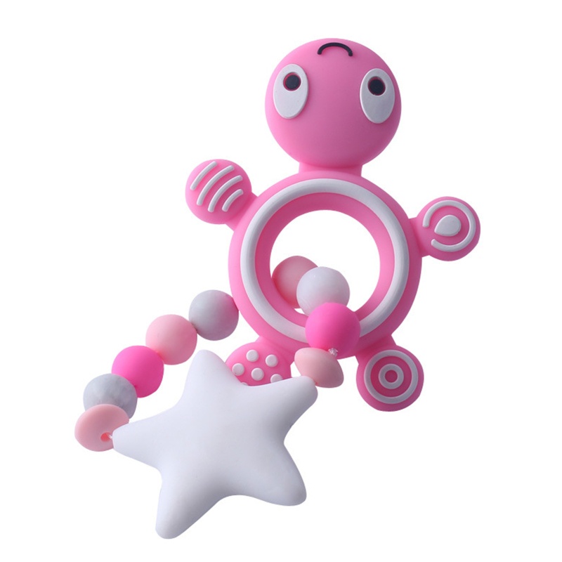 Đồ Chơi Vòng Silicone Nhai Gặm Hình Rùa Dành Cho Trẻ Sơ Sinh