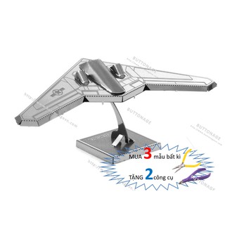 Mô hình kim loại lắp ráp 3D Máy Bay Tàng Hình Rq-170 Sentinel (Silver) – Metal Works MP157