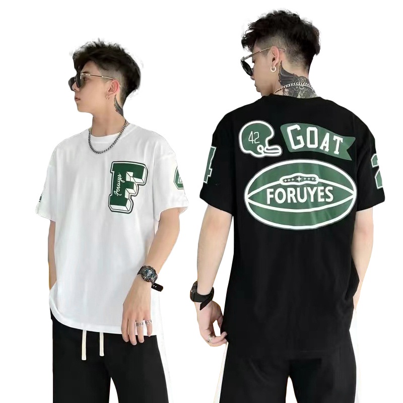 Áo thun nam FUNS mã TT63 Áo phông nam họa tiết in chữ chất liệu cotton 2 màu đen trắng ngắn tay phong cách Hàn Quốc