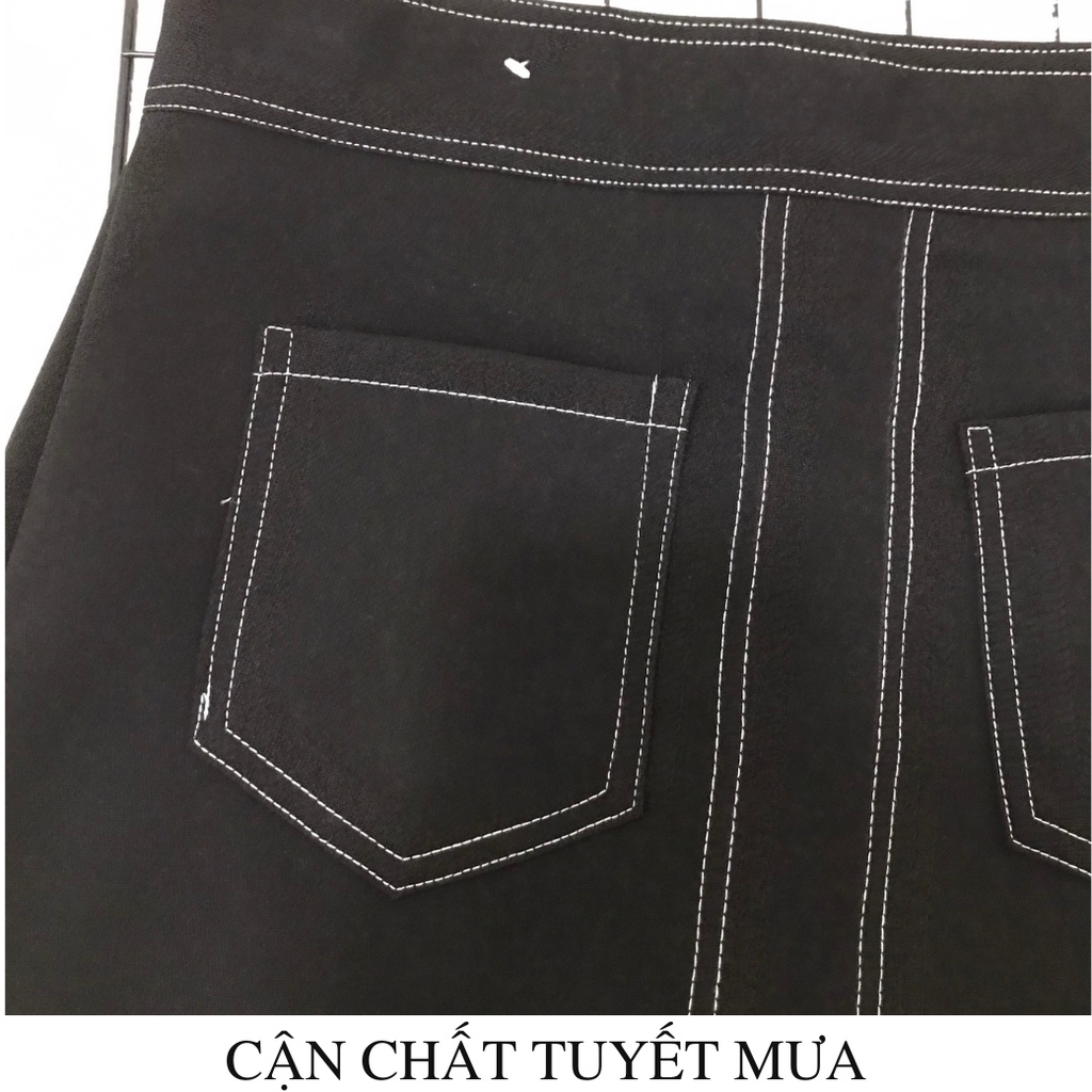 Chân Váy Công sở chữ A LINH STORE Lưng Cao Viền Chỉ Nổi Phối 2 Túi Có Lót Trong Chống Lộ