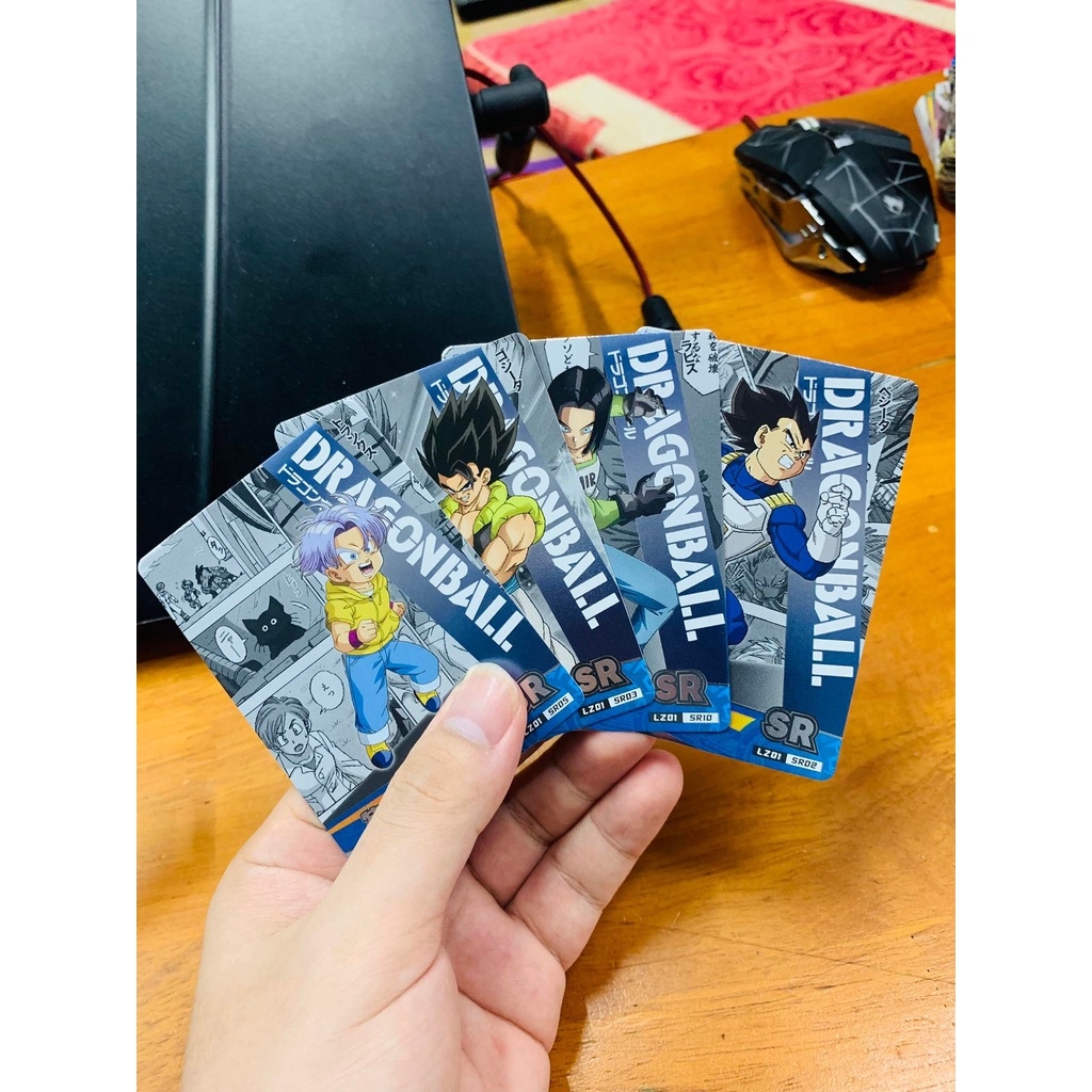 Set 5 ảnh thẻ nhân phẩm Anime Dragon Ball ngẫu nhiên chibi xinh xắn