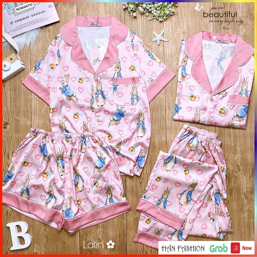 Đồ Ngủ Nữ – Bộ Ngủ Pijama Nữ Latin Cao Cấp Mèo 2 Túi và Hoạt Tiết Dễ Thương | Hân Fashion | Ship Nhanh 2h | BigBuy360 - bigbuy360.vn