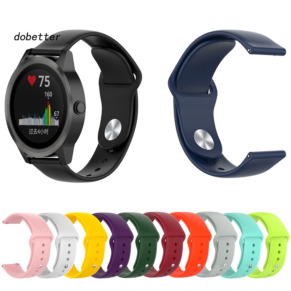 Dây silicone thay thế 20mm thiết kế tiện lợi cho đồng hồ thông minh Garmin Vivo Active3