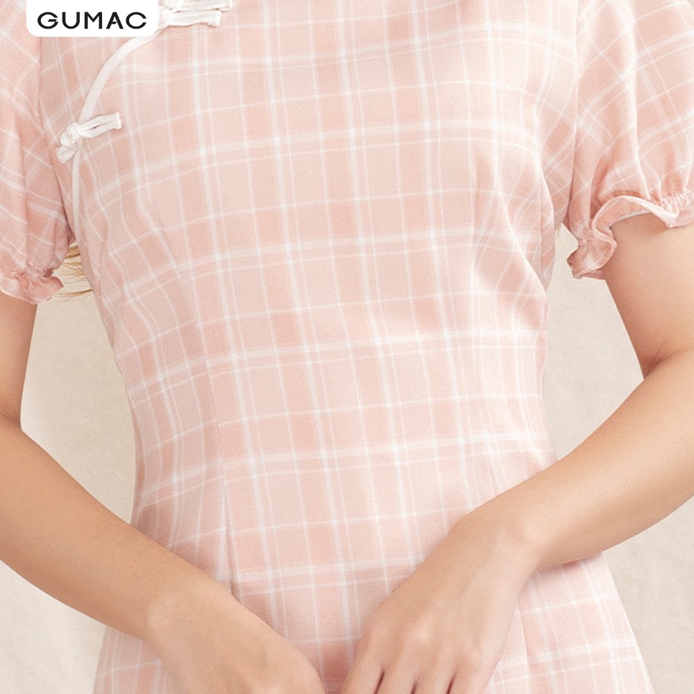 Đầm nữ thiết kế cổ tàu tay ngắn GUMAC màu hồng ôm body mới thời trang nữ đủ size DA10129 | BigBuy360 - bigbuy360.vn