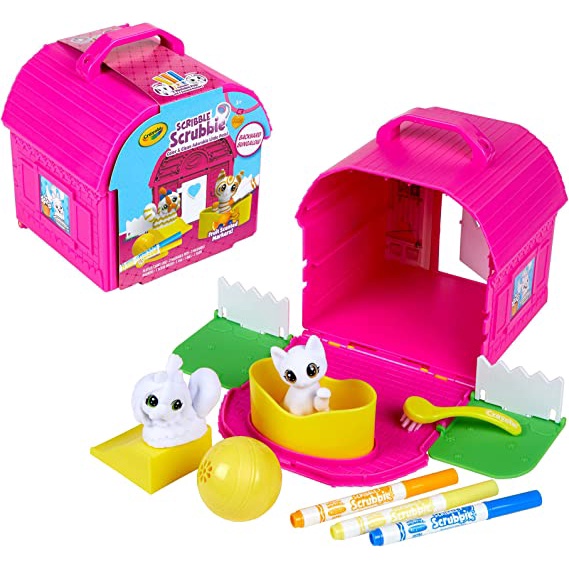 Đồ chơi trang trí tô tượng thú cưng cho bé yêu Crayola Scribble Scrubbie Pets, Backyard Playset, Color & Wash Creative