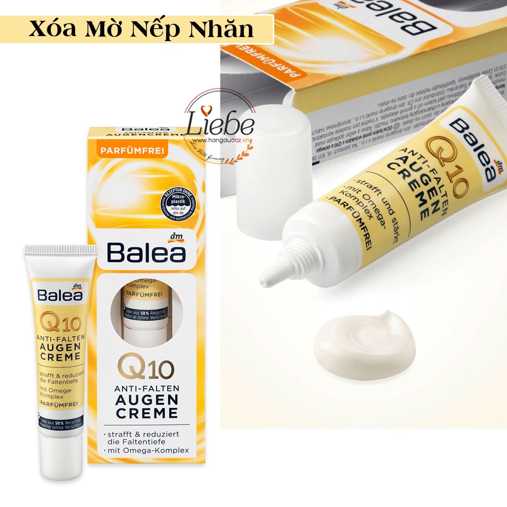 Kem dưỡng da vùng mắt Balea Q10 Anti-Falten Augencreme 15 ml