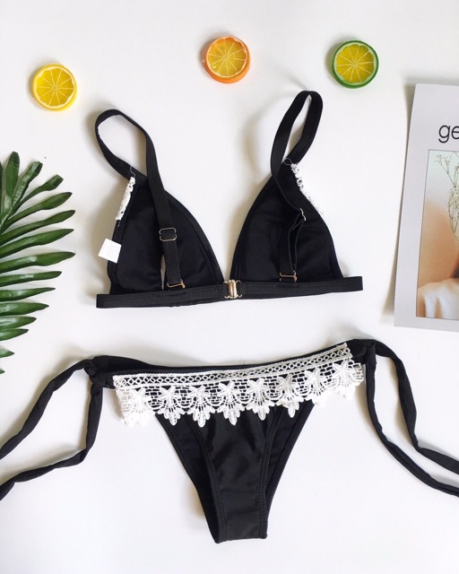 Bikini đồ bơi 2 mảnh phối ren hoa