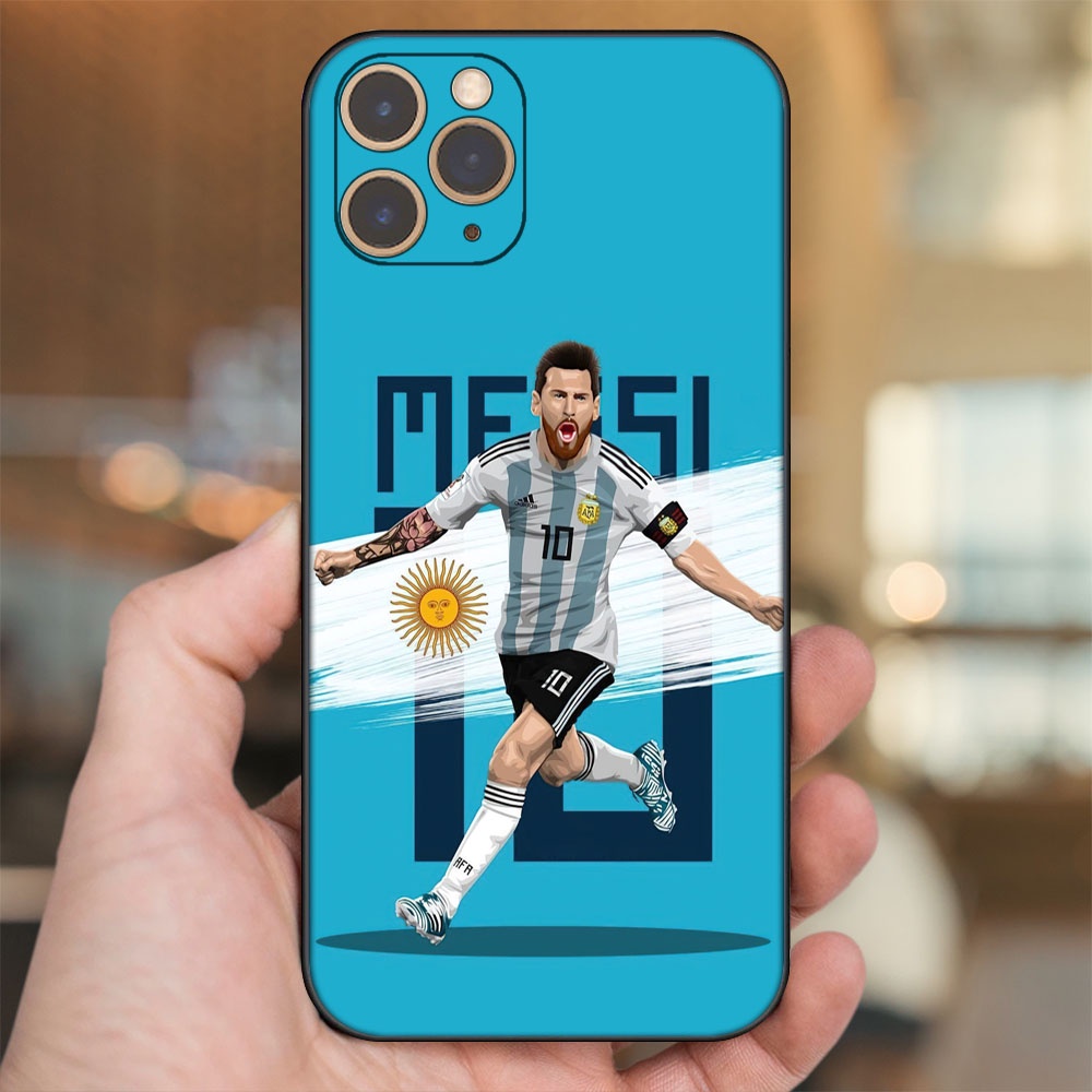 Ốp lưng iPhone 11 Pro dẻo đen cạnh vuông in hình Lionel Messi Barcelona PSG